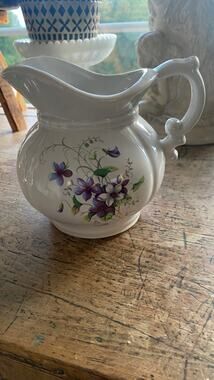 Vintage McCoy Pottery Pitcher  Violets/Pansies Pattern